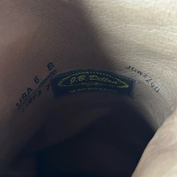 JB Dillon Dark Brown Leather Western Cowboy Boots Women’s 6B New With Tags - Picture 8 of 8